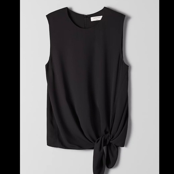 Babaton Hopkins Blouse - black sleeveless blouse with side tie detail - Picture 5 of 9